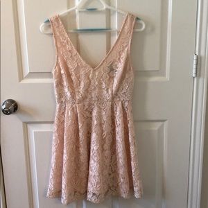 Pink floral lace dress